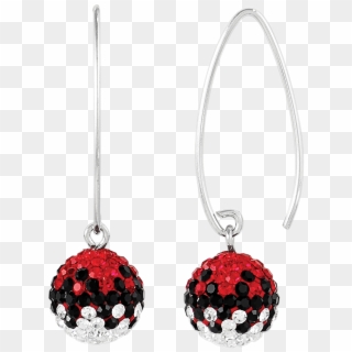 Red And Black Ball Drop Earrings - Earrings Clipart