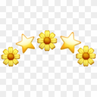 #flower #sunflower #yellow #happy #crown #star #gold - Sunflower Emoji Png Clipart