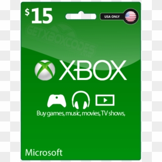 Xbox Live $15 Gift Card Us - Printing Clipart