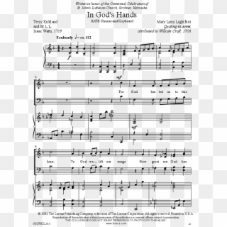 In God's Hands Cover - Sheet Music Clipart