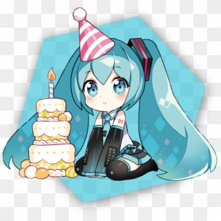 Miku - Kawaii Happy Birthday Anime Clipart