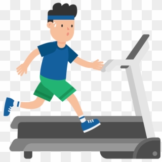 Exercise Clipart Running Machine - Person On Treadmill Cartoon - Png Download
