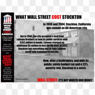 Wall Street Cost Stockton - Stockton Ca Poverty Clipart