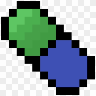 Green And Blue Pill - Mario Pixel Fire Flower Clipart