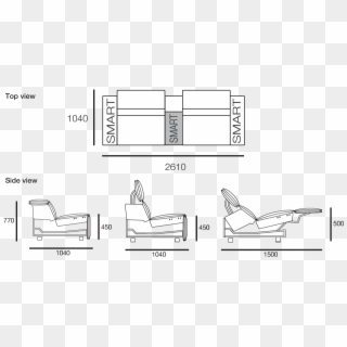 View All Configurations - Couch Side View Drawing Clipart