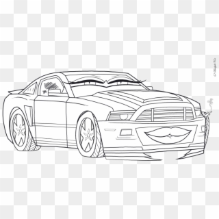 Mustang Sketch - Sports Sedan Clipart