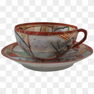 Early Japanese Eggshell Porcelain Geisha Sun Fan Teacup - Eggshell Tea Cup Clipart