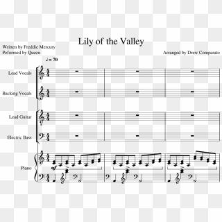 Lily Of The Valley By Queen - Sheet Music Clipart