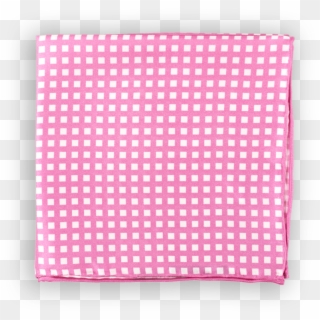White On Pink Checkered Pocket Square - Polka Dot Clipart