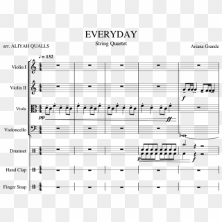 Everyday Sheet Music For Violin, Viola, Cello, Percussion - Sheet Music Clipart