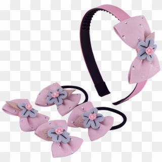 Floral Bow Hair Accessory Set Hofa6017pinblu - Flip-flops Clipart