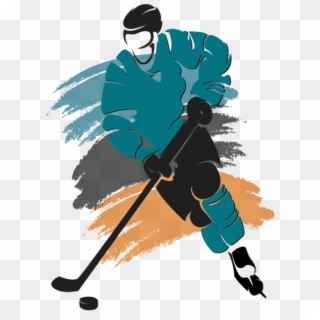 Bleed Area May Not Be Visible - Hockey Player Silhouette Clipart