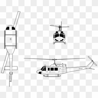 Fileuh Twin Huey Drawing - Bell 412 Clipart