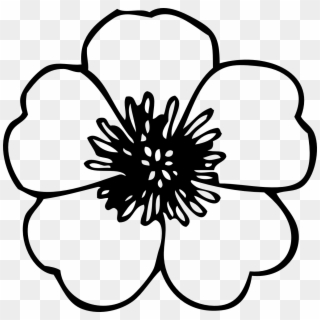 Simple Flower Clipart Black And White - Flower Clipart Black And White - Png Download