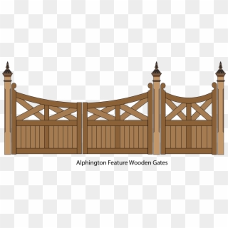 Alphington Wooden Driveway And Pedestrian Gates - Gate Clipart