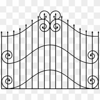 Entrance Gate Decorative Fence Metal Spiked Iron - Gate Clip Art - Png Download