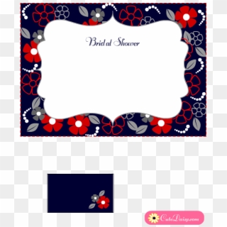 Free Printable Floral Bridal Shower Invitation Blue - Picture Frame Clipart