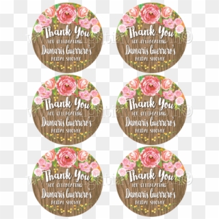 Rustic Floral Watercolor Bridal Shower Sticker Tags - Headstone Clipart