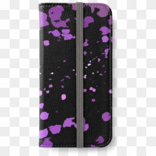 Purple Splash On Black Fabric Pattern By Cool-shirts - Mobile Phone Case Clipart