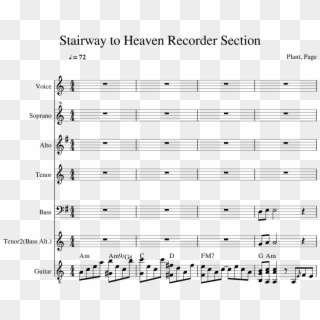 Stairway To Heaven Recorder Section Sheet Music Composed - Sheet Music Clipart