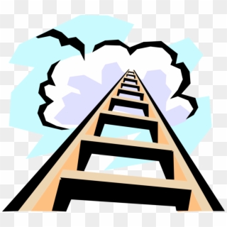 Vector Illustration Of Stairway To Heaven Rigid Step - Step Ladder To Heaven Clipart