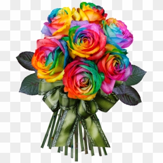Rainbow Rose , Png Download - Transparent Rainbow Rose Png Clipart