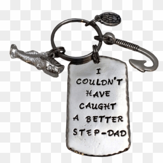 I Couldn't Have Caught A Better Stepdad Silver Dog - Keychain Clipart
