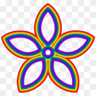 Rainbow Flower Clipart - Png Download