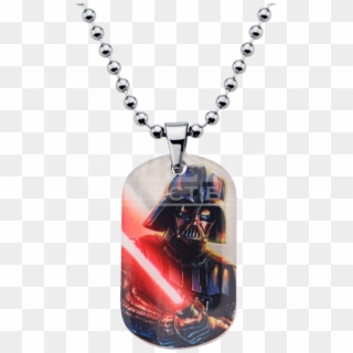 Kids Darth Vader Graphic Dog Tag Necklace - Necklace Clipart