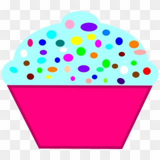 Cupcake Pink, Blue Frosting Svg Clip Arts 600 X 529 - Polka Dot Cupcake Clip Art - Png Download
