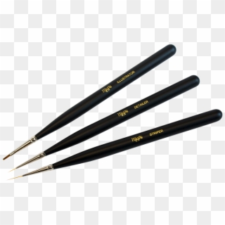 Set Of 3 Nail Art Brushes - Nail Art Brush Set Clipart