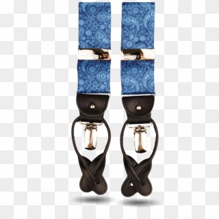 Albert Thurston Blue Paisley Leather Suspenders - Strap Clipart
