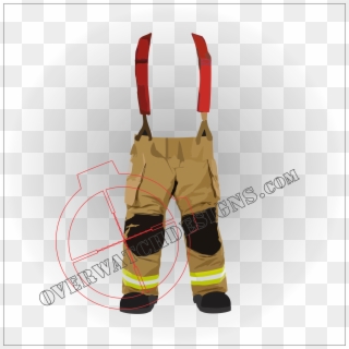 Firefighter Turnouts With Red Suspenders Decal - Illustration Clipart