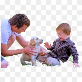 Puppy Biting Boy Hand - Toddler Clipart