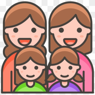 326 Family Woman Woman Girl Girl - Family Emoji Png Clipart