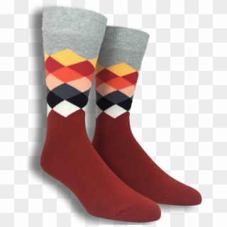 Grey, Red, And White Faded Diamond Socks By Happy Socks - Sock Clipart
