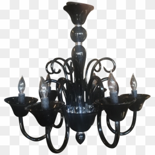 This Beautiful Black Murano Glass Chandelier Is An - Chandelier Clipart