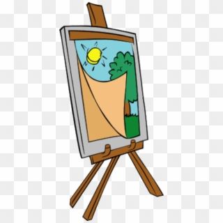 Easel With Kids Painting - Easel Clip Art - Png Download