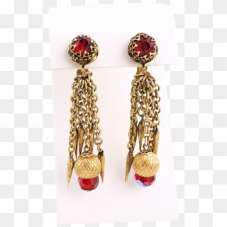 Vintage Red Crystal Earrings - Earrings Clipart