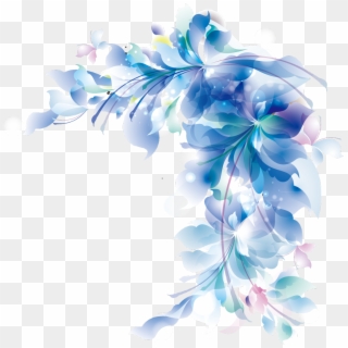 Mq Blue Flowers Borders Border Garden - Blue Wedding Vector Hd Clipart