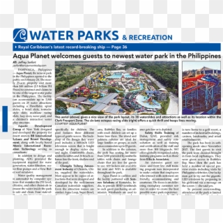 Amusement Today Article Featuring Aqua Planet Waterpark - Roller Coaster Clipart