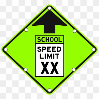 School Speed Limit Ahead Sign - Speed Limit Sign Clipart