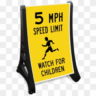 Watch For Children 5 Mph Sidewalk Sign - Sign Clipart