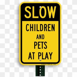 Children And Pets At Play Sign - Sign Clipart
