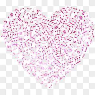 #heart #corazon #music #musica #musical #note #nota - Transparent Background Music Note Heart Clipart