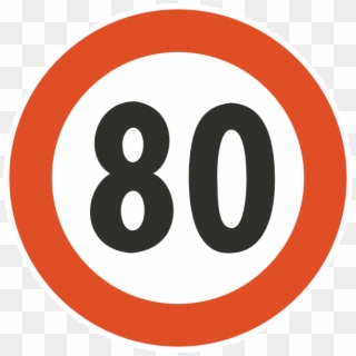 Speed Limit Clipart - Señal De Transito 80 - Png Download