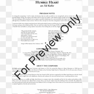 Click To Expand Humble Heart Thumbnail - Dan Forrest Jubilate Deo Pdf Clipart