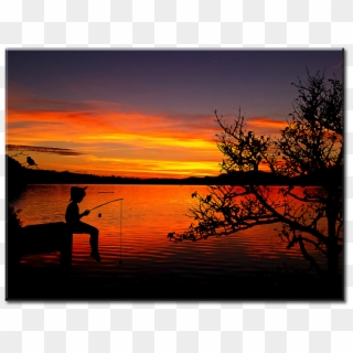 Boy Fishing Sunset - 2019 Fishing Clipart
