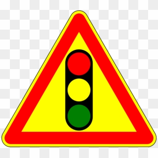 Traffic Lights Attention Sign Road Sign Roadsign - Varning För Vägkorsning Clipart