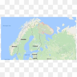 The Border Of The Murmansk Region With The Neighboring - Atlas Clipart